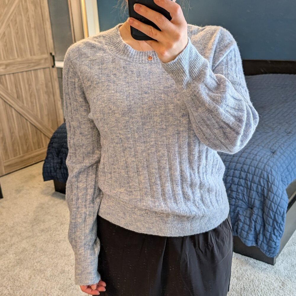 Banana Republic Wool & Alpaca Blend Crew Neck Sweater Blue L - Picture 2 of 9